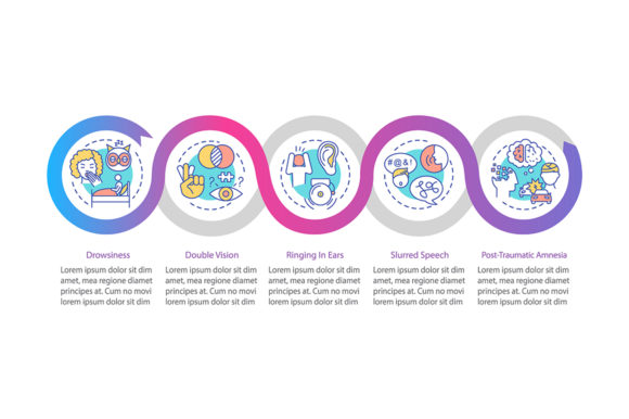 Head Injury Vector Infographic Template Graphics